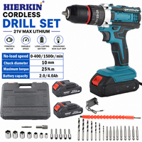 HIERKIN Outils portables divers, Kit de batteries au lithium, Moteur de perçage multifonction, Perceuse-visseuse