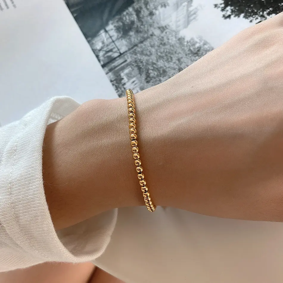 VIANRLA handmade bead bracelet 925 sterling silver fashion 18k gold plated beaded bracelets
