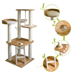 Griffoir pour chat de haute qualité, marque NUANBEI, MDF et sisal, écologique, vente en gros, lit de repos, tour, arbre à chat - Product Image 5