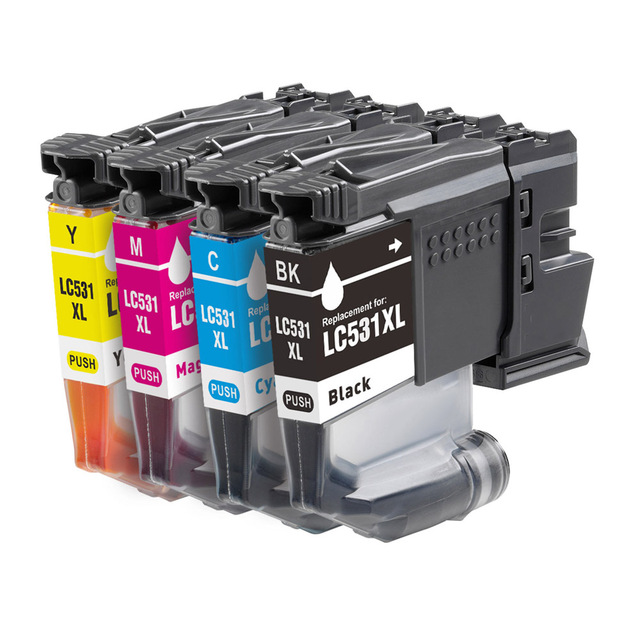 PCI Factory Supply LC531 LC531XL Full 4-Color Compatible for Cartridge for Brother DCP-J1260W/DJC-J1310DW/DJC-J1360DW Printer