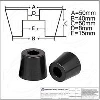Amortisseur conique en caoutchouc robuste et résistant à l'usure 50x40x50mm, antichoc, antidérapant, isolateur de vibrations, support de fixation, tampon