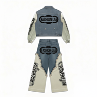 DiZNEW 2026 Ensemble de jeans pour hommes avec traitement des bords, tissu style patchwork, impression numérique 3D, motifs et logos personnalisés, jeans pour hommes de haute qualité