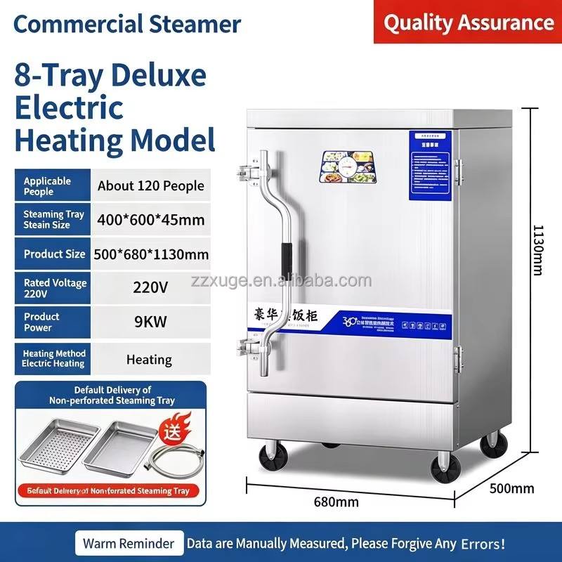 Steamed Rice Kitchen Large Capacity 6 Trays Rice Steamer Machine Stainless Steel Vegetable ...
