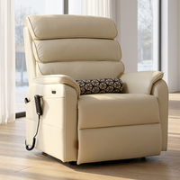 Medizinischer Moderner Power-Lift-Sessel für die häusliche Pflege 105-160 Mehrfachverstellbar mit Beheizter Lendenwirbelstütze, Vibration und Massage, Fernbedienung