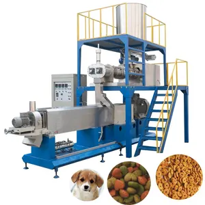 Güncellenmiş ekstruder 2023 2-3 ton/h batan balık yemi pelet üretme makinesi Kibble köpek maması topu şekli Pet gıda aperatif ekstruder