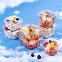 Ecologisch verantwoorde wegwerp clamshell verpakkingen, transparante plastic doosjes voor desserts, fruit, yoghurt, draagbare doosjes voor afternoon tea.