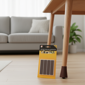 Herp 4 longues bandes de protection adhésives pour pieds de table, 8x18mm, en feutre marron - Product Image 2