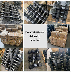 Conjunto de Halteres Hexagonais Personalizados com Logo TOPTONS Equipamento de Academia & Treinamento de Musculação Halteres de Borracha - Product Image 6