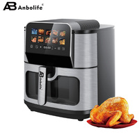 Freidora de Aire Digital Anbolife de 8L, Acero Inoxidable, 10 Programas Preestablecidos, Antiadherente, Apagado Automático, Clase Energética, Cocina Doméstica, OEM, ODM