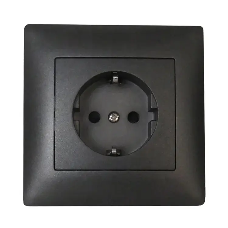 Honyar elektrische hochleistungs-schraublose erhöhte runde randleiste 16-a-schwarze wandsteckdosen