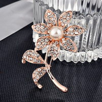 Broche de mode coréenne haut de gamme en alliage incrustée de diamants et de perles, accessoires de bijouterie en gros