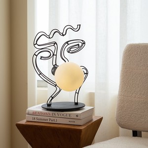 Abstract Line Table <b>Lamp</b> 26x39cm <b>LED</b> E27 Switch Control Eye Caring Decorative <b>Lighting</b> For Bedroom Study Room - Product Image 1