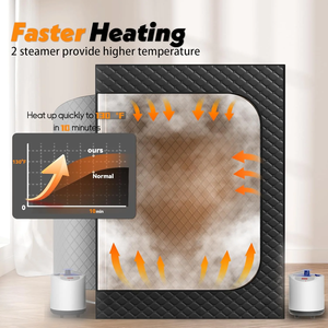 BAFAN Sauna de Vapor Eléctrica portátil moderna para 2 personas con luz roja para uso doméstico - Product Image 6