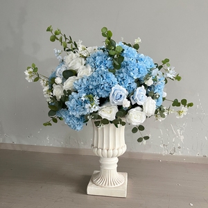Set de Decoración para Cumpleaños, Baby Shower, <span class=keywords><strong>Bautizo</strong></span>, Evento, Panel de Flores Blancas y Verdes, Arco de Flores Artificiales Azules para Boda - Product Image 4