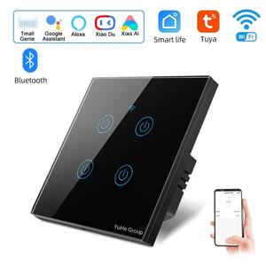 YuHe Group <b>Touch</b> Wall <b>Switch</b> 10A 220V Tempered Glass 1-Way Wi-Fi for Smart Life App Control Modern Design IP20 100,000 - Product Image 4