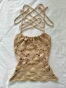 Haut en <span class=keywords><strong>crochet</strong></span> de Bohème pour femmes OEM personnalisé exquis évider le motif tricoté à la main <span class=keywords><strong>gilet</strong></span> été mode station balnéaire vêtements de plage - Product Image 2