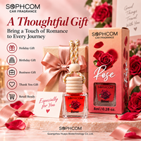 Diffuseur de parfum pour voiture 8 ml, flacon en verre suspendu avec bouchon en bois, coffret cadeau, marque privée, fournisseur OEM