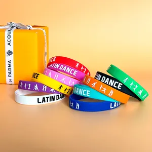 Hersteller Tanz-Silikon-Armband Latein Tanz-Logo Abend Party Wettkampf Veranstaltung individuelles Logo Gummi-Armband