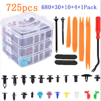 725 pièces voiture attache Clip Kit garde-boue Rivet Clips Auto corps pousser retenue broche Rivet pare-chocs porte garniture panneau retenue réparation