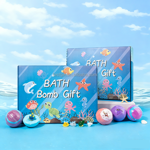 Set de Bolas de Sal de Baño con Temática Oceánica, 12 Bolas de Baño Efervescentes de 60g en Caja de Regalo, Perfume Duradero para Niños y Bomba de Baño - Product Image 2