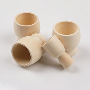 Ornements d'œufs en bois 4,5x3,5cm 5x2,8cm, fournitures artisanales pour enfants, peinture DIY, printemps 2024 - Product Image 3