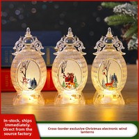 Elektronische Laterne mit Weihnachtsmotiv, kleine Öllampe, Schneemann-Nachtlicht, tragbare Laterne, Weihnachtsgeschenk für Kinder