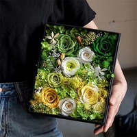 Vente en gros Coffret cadeau tête d'hortensia roses conservées de luxe Fleur éternelle pour Noël Fête des mères Anniversaire Saint-Valentin