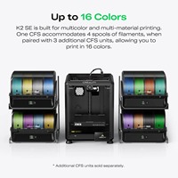 Imprimante 3D Creality K2 SE Combo 220x215x245mm, impression CFS 16 couleurs, 500mm/s, CoreXY, nivellement automatique pour PLA, PETG, TPU