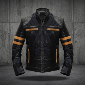 Men's Slim Fit Outdoor Business Suit <b>Blazer</b> <b>Jacket</b> Formal Genuine <b>Leather</b> Coated Front Windproof Waterproof for Work Winter - Product Image 4