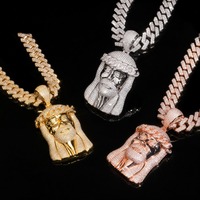 Pendentif Portrait Rétro Hip Hop en Argent S925 avec Moissanite VVS Joker Party Longueur 89,15 mm Largeur 48,42 mm