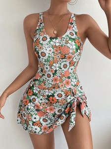 Hot Sale Badeanzug mit hoher Taille Frauen Einteiliges Kleid Sexy Slim Fit Badeanzug mit Digitaldruck Casual Fashion Beacher Wear - Product Image 4