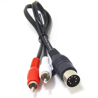 كابل تمديد من نوع Mini DIN ذكر إلى 2 RCA بـ 10 9 8 7 6 5 4 3 سنون للكاميرات الإلكترونية والأجهزة المنزلية