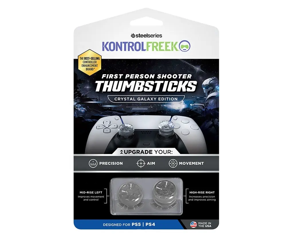 Kristal Galaxy Edition performans FPS Thumbsticks silikon kol kapağı için PS4 PS5 denetleyicisi için anahtarı Pro denetleyici