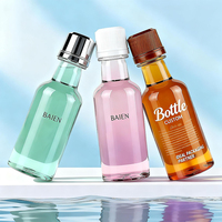 Etiqueta personalizada 50ml 1,7 oz botellas vacías de whisky PET Nip con tapa negra a prueba de manipulaciones para bodas y fiestas