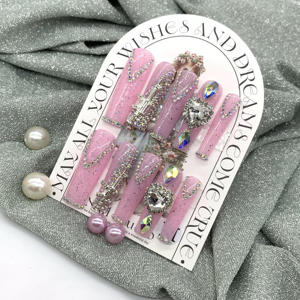 Vente en gros de faux <span class=keywords><strong>ongles</strong></span> personnalisables à presser, kits de cils, <span class=keywords><strong>ongles</strong></span> à presser en acrylique faits <span class=keywords><strong>main</strong></span> par des designers, boîte d'emballage - Product Image 2