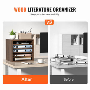 Organizador clasificador de papel de escritorio de madera con almacenamiento de 5 niveles, archivador de papel de escritorio, bandeja de letras para el hogar y la Oficina - Product Image 2