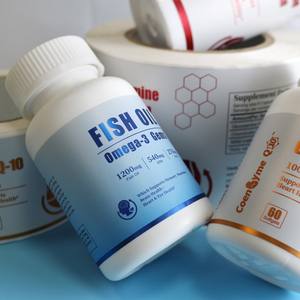 Bleu rouge rose jaune or estampage à chaud autocollants vitamine cosmétiques huile de poisson protéine poudre plastique personnalisé privé bouteille étiquettes - Product Image 4