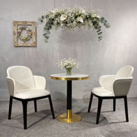 Meubles de salle à manger modernes pour restaurant, ensemble de table et de chaises rondes en acier et en bois pour hôtel et centre commercial