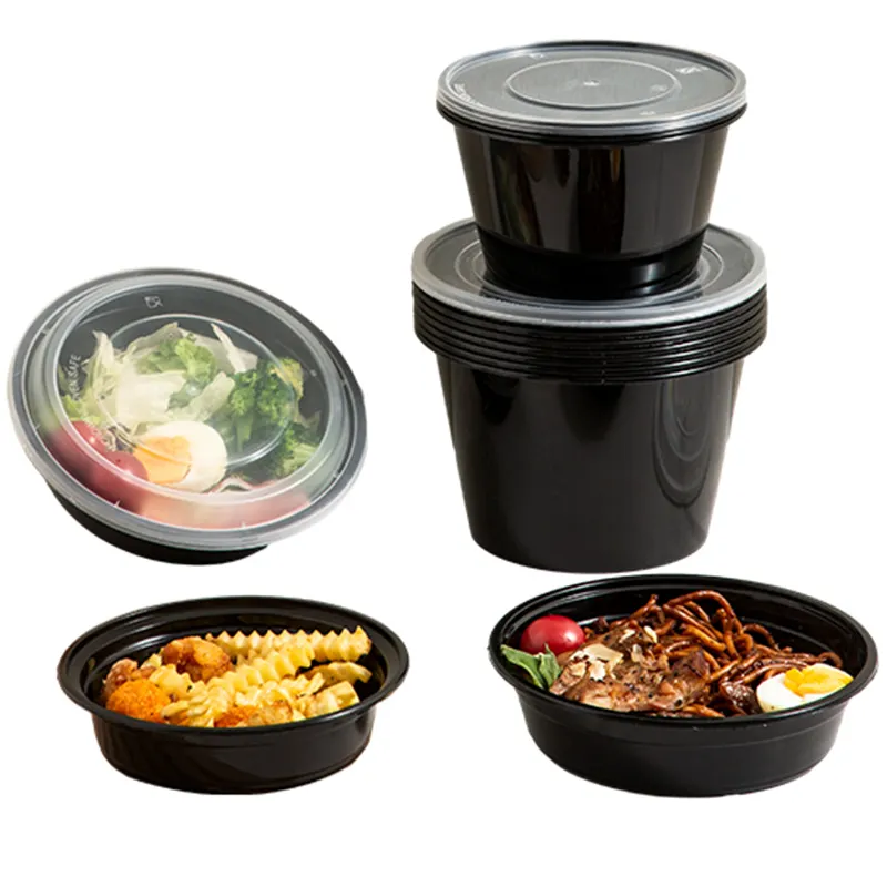 Bento Boxes Disposable Plastic Round Lunch Box Reusable Healthy Food Storage Containers With Lids