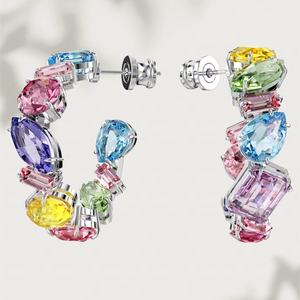 Venta caliente estilo europeo y americano <span class=keywords><strong>Magar</strong></span> Rainbow Candy Powder Jewelry Set para damas-Crystal-Shimmering Colorful Gift - Product Image 4