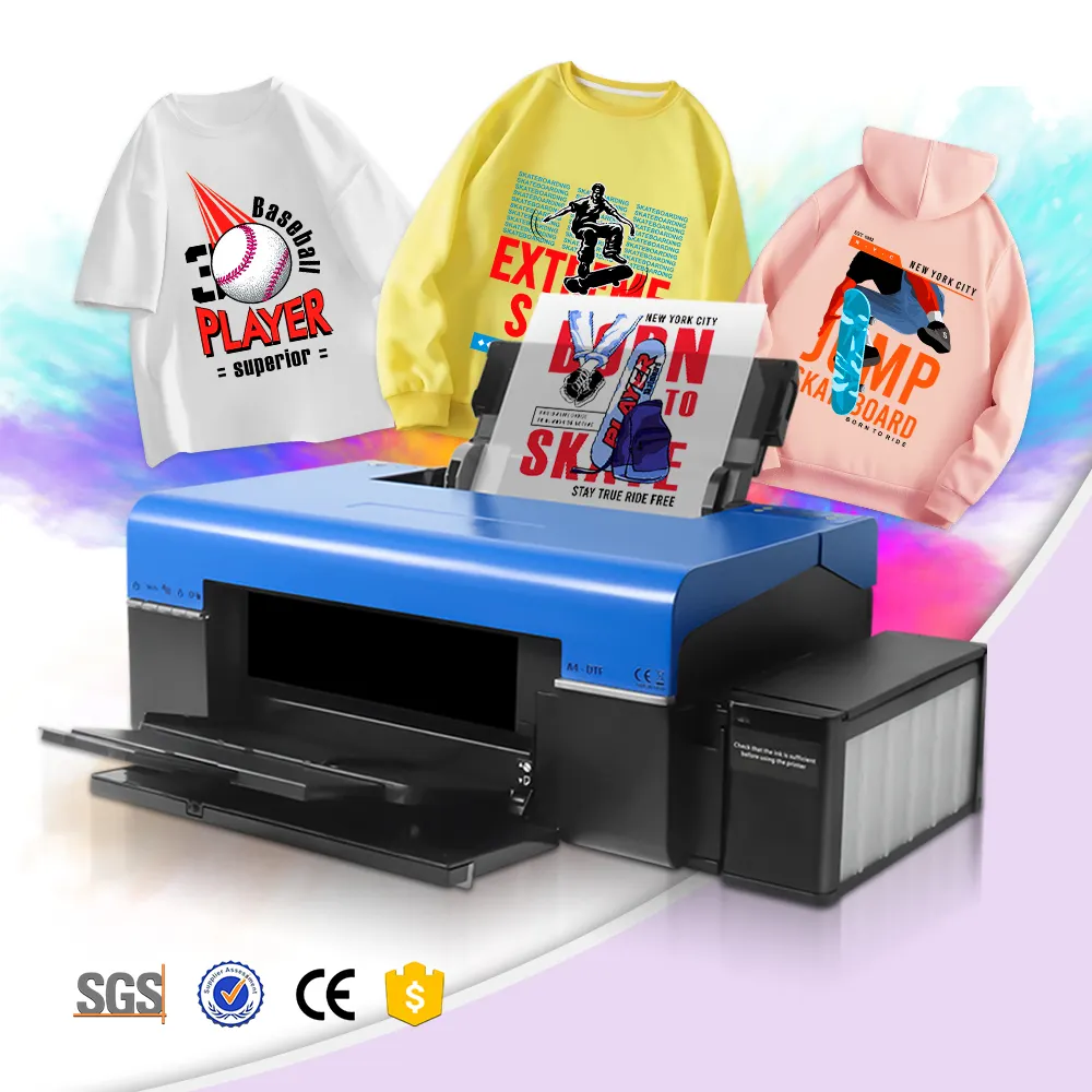 Mini A4 tamanho 6 cores tinta branca CISS impressora automática DIY T-shirt Printing Machine Dtf Printer