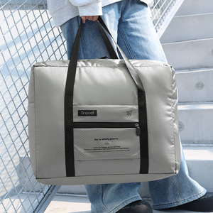 Travel Storage Bag Foldable Lightweight Gray Black Green Beige Trip Unisex Soft Handle - Product Image 1