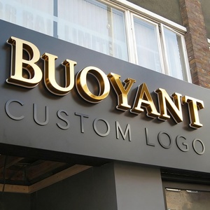 BUOYANT Custom Indoor Outdoor <b>Mirror</b> Polished Gold Color Stainless Steel Letter 3D Metal Alphabet Letters for Business - Product Image 4