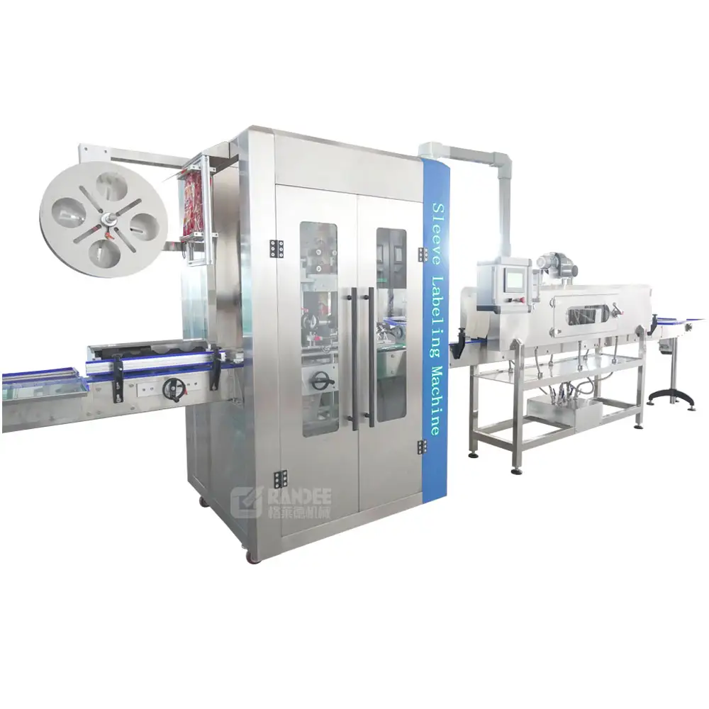 Automatic bottle label shrink sleeve labeling machine equipment with steam heating tunnel