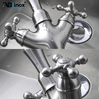 Robinet de cuisine moderne européen en acier inoxydable 304 316, finition satinée, double poignée, mitigeur doré avec douchette pour cuisine