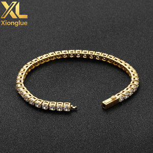 <b>Iced</b> <b>Out</b> Tennis Necklace Stainless Steel 18K Gold Plated Zircon Stone Unisex 18inches <b>Chain</b> - Product Image 2