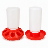 Nouvelle mangeoire à oiseaux en plastique PP rouge et blanc de 2 kg et abreuvoir pour oiseaux de 2 litres, mangeoires et abreuvoirs portables pour animaux