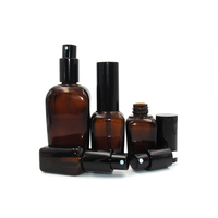 Flacon pulvérisateur carré en verre ambré de 30 ml avec pompe pour huiles essentielles et parfums