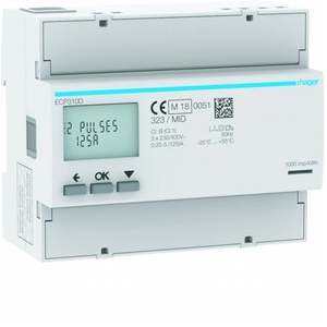 ECP310D Personalizzabile con contatore trifase diretto Hagers da 125 A con uscita a impulsi MID 6 moduli - Product Image 1
