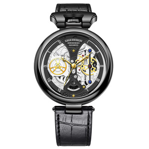 Montre à quartz esthétique pour homme FOXBOX, cadran ajouré créatif avec calendrier, bracelet en cuir de haute qualité, idéale pour le bureau - Product Image 5